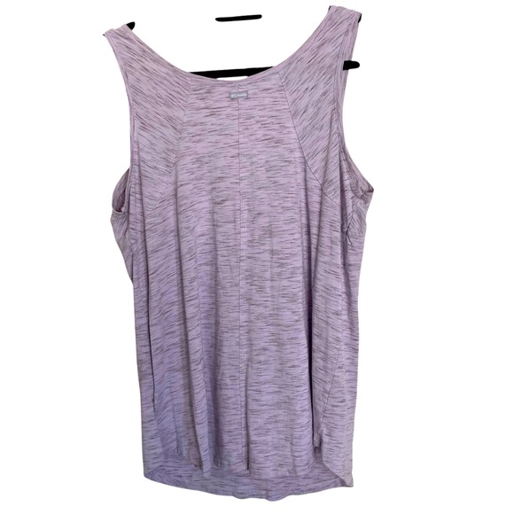 Columbia Purple Heathered Henley Tank Top Size Large Scoop Neck Hiking Outdoor - Picture 2 of 8